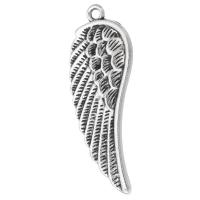 Wing Shaped Tibetan Style Pendants, antique silver color plated, Unisex, silver color, nickel, lead & cadmium free, 15x42x2mm, Hole:Approx 2mm, Sold By KG