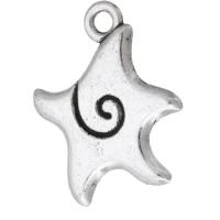 Tibetan Style Animal Pendants, Starfish, antique silver color plated, Unisex, silver color, nickel, lead & cadmium free, 21x25x2mm, Hole:Approx 2.5mm, Sold By KG