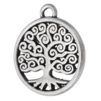 Tibetan Style Pendants, Tree, antique silver color plated, Unisex, silver color, nickel, lead & cadmium free, 16.50x19x2mm, Hole:Approx 2mm, Sold By KG