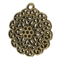 Tibetan Style Hollow Pendants, Flower, antique bronze color plated, Unisex, nickel, lead & cadmium free, 20x22x2.50mm, Hole:Approx 1.5mm, Sold By KG