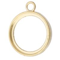 Tibetan Style Pendant Cabochon Setting, Donut, gold color plated, DIY, nickel, lead & cadmium free, 28x34x5mm, Hole:Approx 4mm, Sold By KG