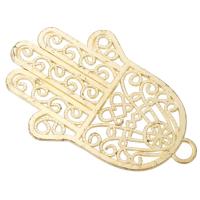 Tibetan Style Hamsa Pendants, Hand, gold color plated, Unisex & hollow, nickel, lead & cadmium free, 47.50x74x1.50mm, Hole:Approx 6mm, Sold By KG