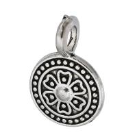 Zinc Alloy Pendants Flat Round antique silver color plated Unisex silver color nickel lead & cadmium free Approx 4mm Sold By KG