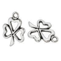 Tibetan Style Pendants, Three Leaf Clover, antique silver color plated, Unisex & hollow, silver color, nickel, lead & cadmium free, 11x16x1.50mm, Hole:Approx 1mm, Sold By KG