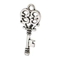 Tibetan Style Key Pendants, antique silver color plated, Unisex, silver color, nickel, lead & cadmium free, 11x25.50x3mm, Hole:Approx 2mm, Sold By KG
