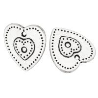 Zinc Alloy Pendant Rhinestone Setting Heart antique silver color plated DIY silver color nickel lead & cadmium free Approx 1mm Sold By KG