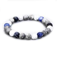 Gemstone Bracelets Round elastic & for man & frosted mixed colors 8mm Length 18-20 cm Sold By PC