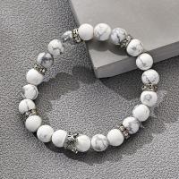 Gemstone Bracelets with Zinc Alloy & Acrylic plated elastic & enamel & with rhinestone Length 18-20 cm Sold By PC