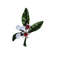 Enamel Brooch Zinc Alloy with Plastic Pearl for woman nickel lead & cadmium free Sold By PC