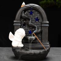 Backflow Incense Burner, Porcelain, plated, for home and office & durable & multifunctional, 124x175mm, Sold By PC