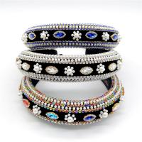 Hair Bands Velveteen with Sponge & Plastic Pearl fashion jewelry & for woman & with rhinestone 35mm Sold By PC