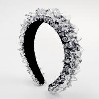 Hair Bands, Velveteen, with Sponge & Crystal, fashion jewelry & for woman, white, 160x40x160mm, Sold By PC