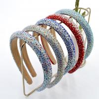 Hair Bands, Velveteen, with Sponge, fashion jewelry & for woman & with rhinestone, more colors for choice, 150x20x160mm, Sold By PC