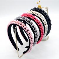 Hair Bands, Pleuche, with Plastic Pearl, fashion jewelry & for woman, more colors for choice, 140x20x165mm, Sold By PC