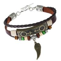Cowhide Bracelet, with Tibetan Style, plated, fashion jewelry & different styles for choice, more colors for choice, Sold By PC