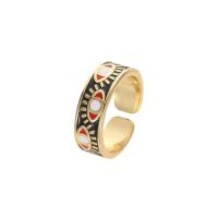 Mässing Cuff finger ring, guldfärg pläterade, Justerbar & för kvinna & emalj, fler färger för val, Säljs av PC