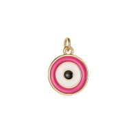 Brass Jewelry Pendants, Evil Eye, gold color plated, enamel, more colors for choice, 11x13.50mm, Sold By PC