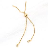 Brass Bracelet Chain, gold color plated, for woman, 115mm, Sold By PC