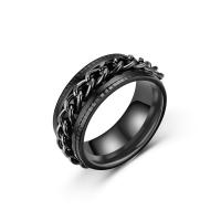 Titanium Steel Finger Ring, plated, Double Layer & Unisex & different size for choice, more colors for choice, Sold By PC