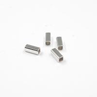925 Sterling Silver Straight Tube, platinum plated, DIY, 3x3x7.20mm, 5PCs/Lot, Sold By Lot