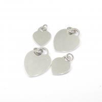 925 Sterling Sølv vedhæng, Heart, du kan DIY & forskellig størrelse for valg, sølv, 5pc'er/Lot, Solgt af Lot