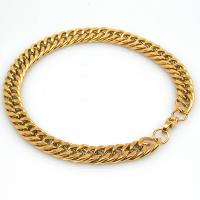 Acier titane bracelet, Placage de couleur d'or, pour homme, 8x3.50mm, Longueur:Environ 8.66 pouce, Vendu par PC