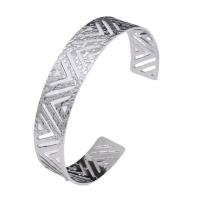 Titanium Steel Cuff Bangle, plated, Adjustable & Unisex & hollow, more colors for choice, 62x13mm, Sold By PC