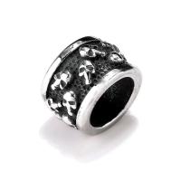 Stainless Steel Large Hole Beads, 304 Stainless Steel, blacken, original color, 13x9mm, Hole:Approx 9mm, 10PCs/Lot, Sold By Lot