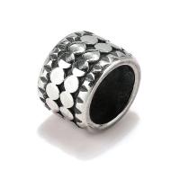 Stainless Steel Large Hole Beads, 304 Stainless Steel, blacken, original color, 12x8.50mm, Hole:Approx 8mm, 10PCs/Lot, Sold By Lot