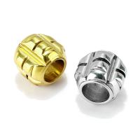 Stainless Steel Large Hole Beads, 304 Stainless Steel, gold color plated, DIY, more colors for choice, 11.50x10mm, Hole:Approx 6mm, 10PCs/Lot, Sold By Lot