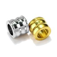 Edelstahl-Perlen mit großem Loch, 304 Edelstahl, goldfarben plattiert, DIY, keine, Bohrung:ca. 6mm, 10PCs/Menge, verkauft von Menge