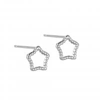 925 Sterling Silver Stud Earrings, Star, plated, for woman & hollow, more colors for choice, 8mm, Sold By Pair