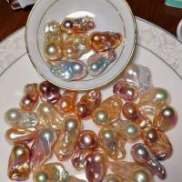 Perles nacres baroques de culture d'eau douce , perle d'eau douce cultivée, DIY & aucun trou, plus de couleurs à choisir, 18-25mm*13-15mm, Vendu par PC