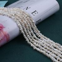 Reborn Cultured Freshwater Pearl Beads, Pérolas de água doce, DIY, branco, 4-5mm, vendido para Aprox 14-15 inchaltura Strand