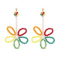 Zinc Alloy Drop Earring with Glass Beads fashion jewelry & for woman nickel lead & cadmium free Sold By Pair