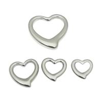 Stainless Steel Heart Pendants 304 Stainless Steel machine polished DIY original color Sold By Bag