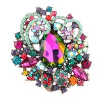 Rhinestone Brooch Zinc Alloy high quality plated fashion jewelry & for woman & with glass rhinestone & with rhinestone multi-colored Sold By PC