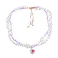 Tibetan Style Necklace, with ABS Plastic Pearl & Resin, with 3.03inch extender chain, high quality plated, 2 pieces & fashion jewelry & for woman, multi-colored, 77x54x18mm, Length:15.90 Inch, Sold By Set