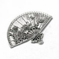 Tibetan Style Pendants, Fan, plated, vintage & Unisex, more colors for choice, nickel, lead & cadmium free, 54x39x3.20mm, Sold By PC