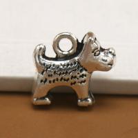 Tibetan Style Animal Pendants, Dog, antique silver color plated, vintage & Unisex, silver color, nickel, lead & cadmium free, 13x18mm, Sold By PC