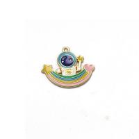 Tibetan Style Enamel Pendants, Astronaut, gold color plated, Unisex, multi-colored, nickel, lead & cadmium free, 26x30x1.40mm, Sold By PC