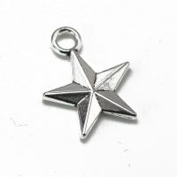 Zinc Alloy Star Pendant antique silver color plated vintage & Unisex silver color nickel lead & cadmium free Sold By PC