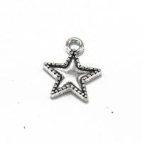 Tibetan Style Star Pendant, antique silver color plated, vintage & Unisex, silver color, nickel, lead & cadmium free, 12x15x1.90mm, Sold By PC