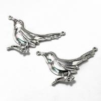 Tibetan Style Connector, Bird, antique silver color plated, vintage & Unisex, silver color, nickel, lead & cadmium free, 55x47x5.80mm, Sold By PC