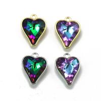 Tibetan Style Heart Pendants, with Crystal, plated, Unisex & faceted, more colors for choice, nickel, lead & cadmium free, 17x22x8mm, Sold By PC