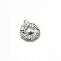 Tibetan Style Pendants, Sunflower, antique silver color plated, vintage & Unisex, silver color, nickel, lead & cadmium free, 16x19x4.30mm, Sold By PC