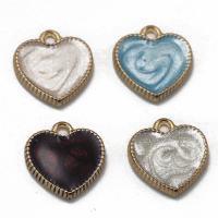 Tibetan Style Enamel Pendants, Heart, gold color plated, Unisex, more colors for choice, nickel, lead & cadmium free, 15x15x2.30mm, Sold By PC