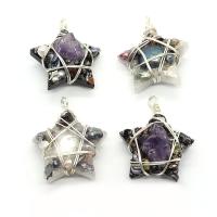 Freshwater Pearl Pendants Resin with Freshwater Pearl & Amethyst & Brass Star silver color plated Unisex Sold By PC