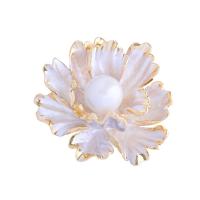 Enamel Brooch Zinc Alloy Tree Paeony gold color plated for woman golden nickel lead & cadmium free Sold By PC