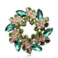 Crystal Brooch Zinc Alloy with Crystal Flower gold color plated for woman & with rhinestone nickel lead & cadmium free 50mm Sold By PC